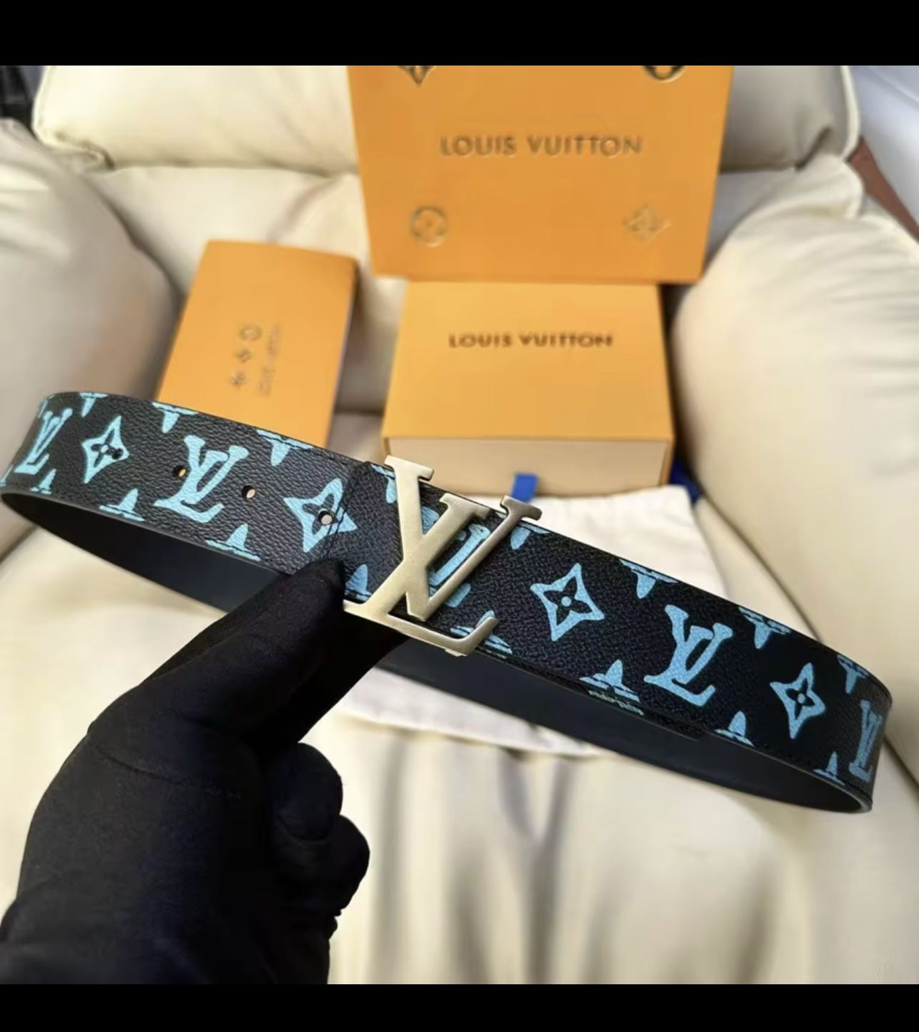 Luis Vuitton Belt (black Blue, Limited Edition)
