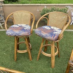  2 Rattan Barstools