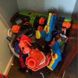 Tub of Nerf guns