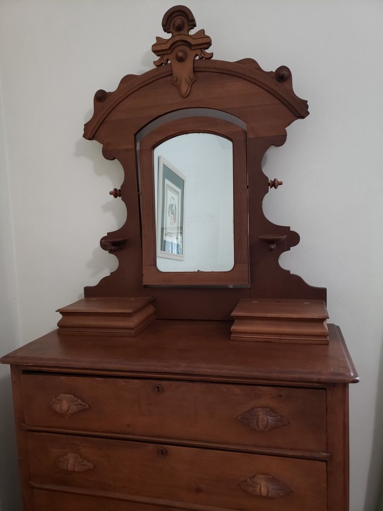Handmade Eastlake Victorian Dresser and Dry sink
