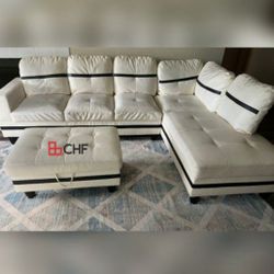 3 Pc Sectional Sofa With Storage Ottoman  // Limited Time Offer 