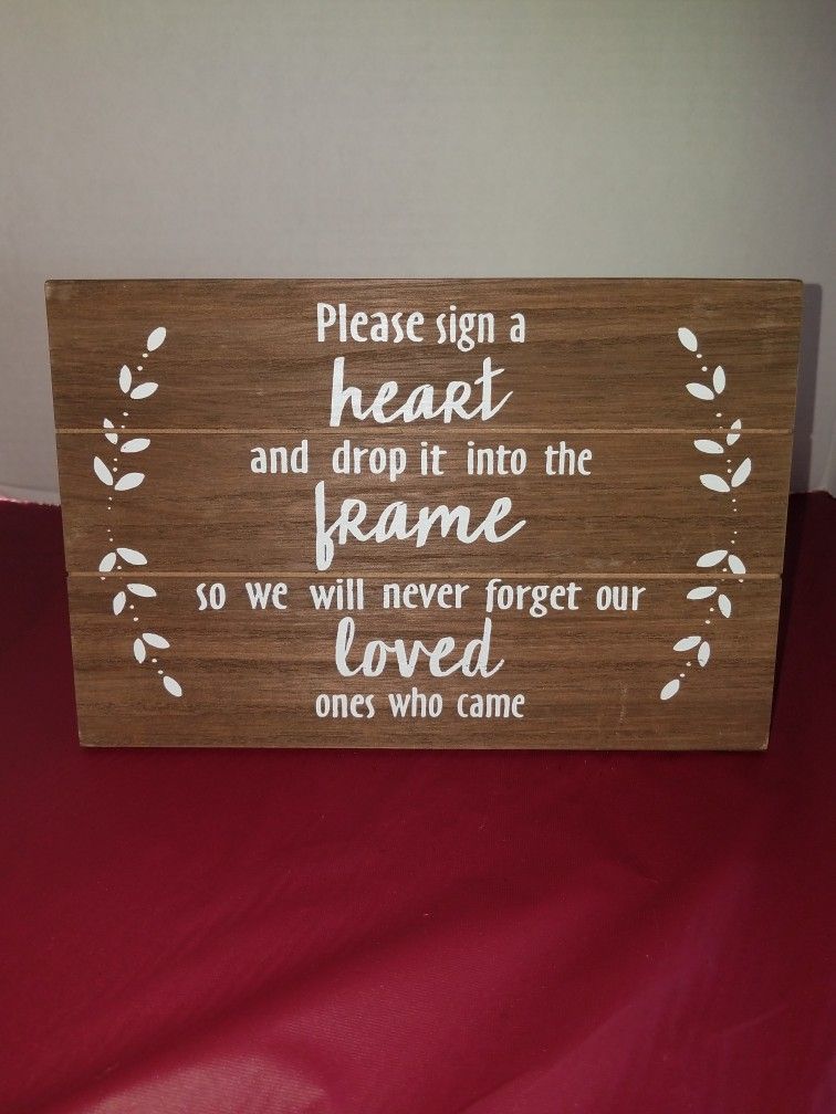 Please Sign A Heart Wood Sign And Wood Hearts