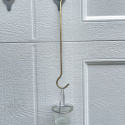 Beautiful Metal Glass Wall Hanging Votive Candle Holder- Estate Find