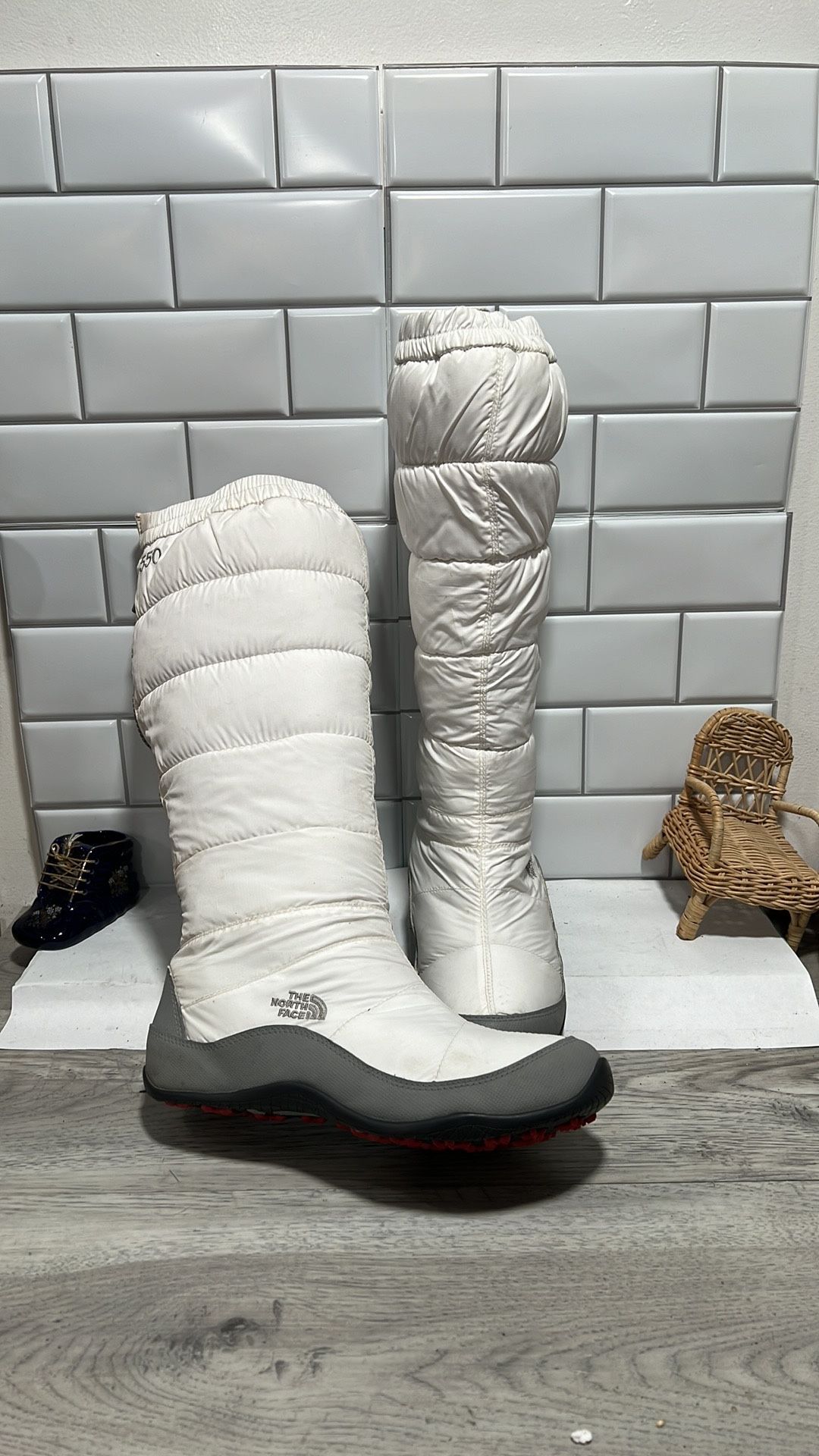 The North Face Off White Snow Knee High Boots