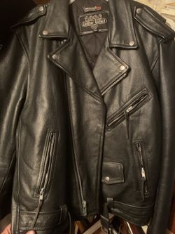 Leather Gallery Men's Black Quilted Heavy Duty Motorcycle Jacket - Size XL