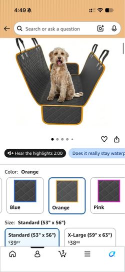 Dog Car Seat Cover