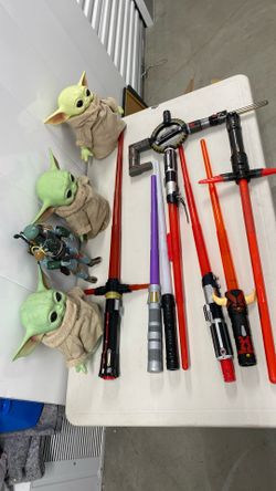 STAR WARS LIGHT SABERS (All GROGUS Sold) (BOBA FETT Sold) BUNDLE