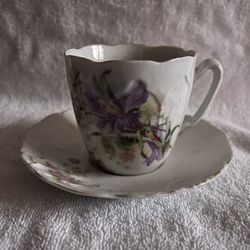 Elegant Mustache teacup and saucer set