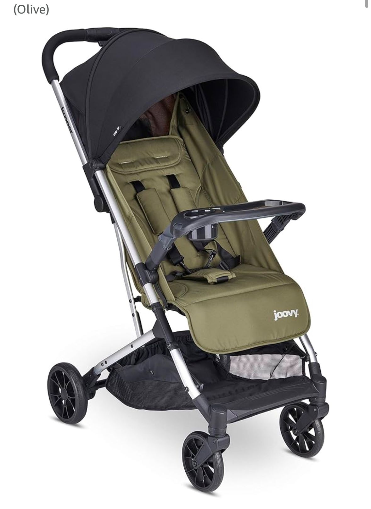 Joovy Kooper Lightweight Baby Stroller Featuring Removable, Swing-Open Tray, Big Wheels, Reclining Seat with Footrest, Extra-Large Retractable Canopy,