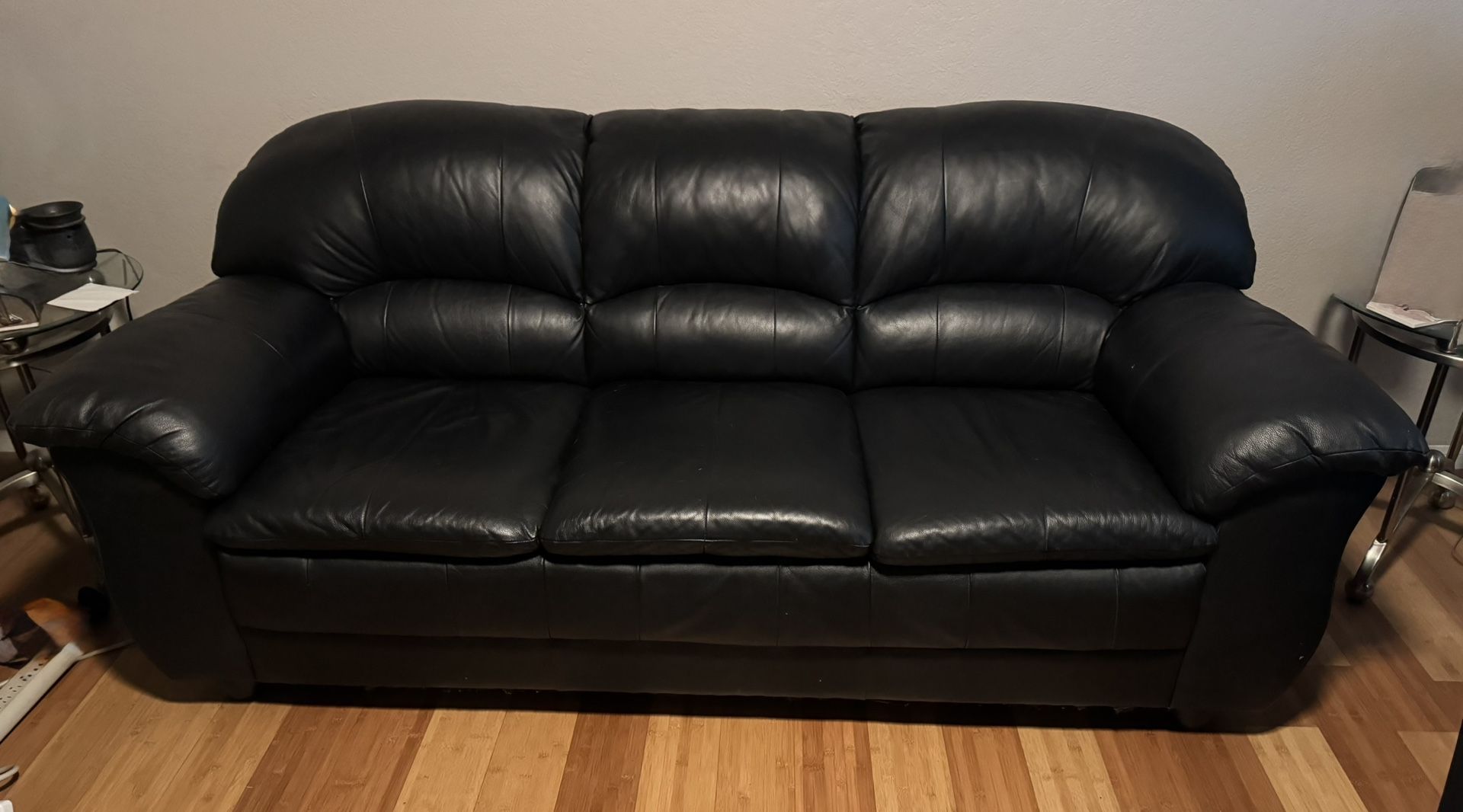 Black Leather Couch & Recliner