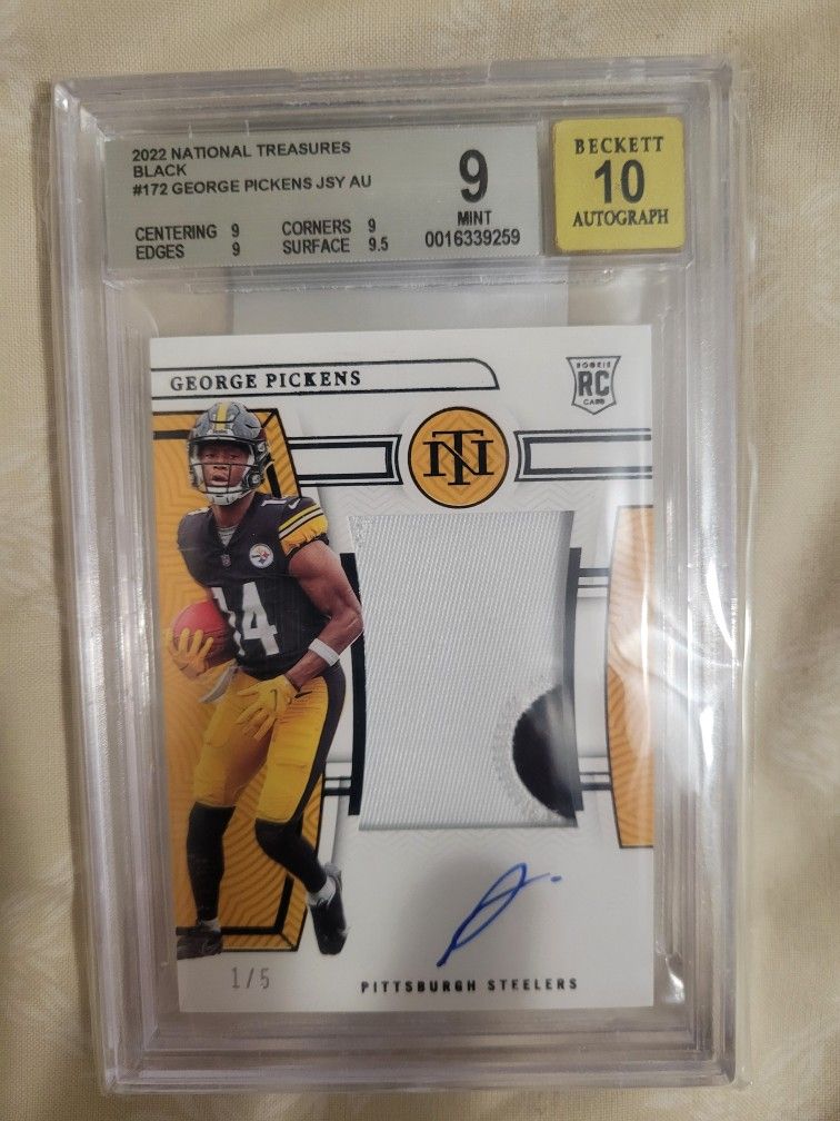 2022 National Treasures RC George Pickens True RPA #1/5 BGS 9 AUTO 10