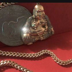 10k Laughing Buddha Pendant 