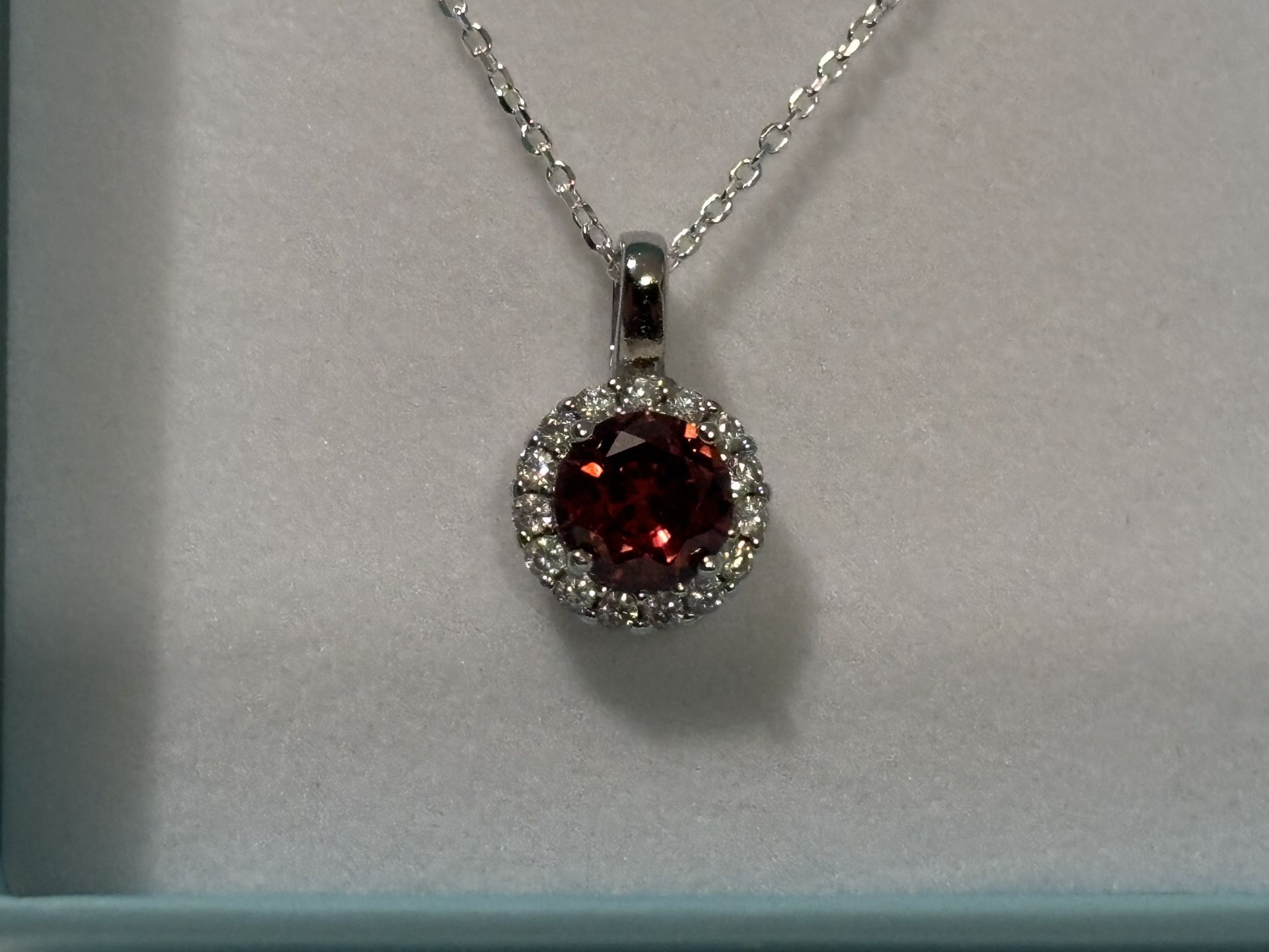 Round Cut Red Circle Pendant With 18” Chain