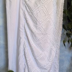 Queen White Bed Skirt Dust Ruffle