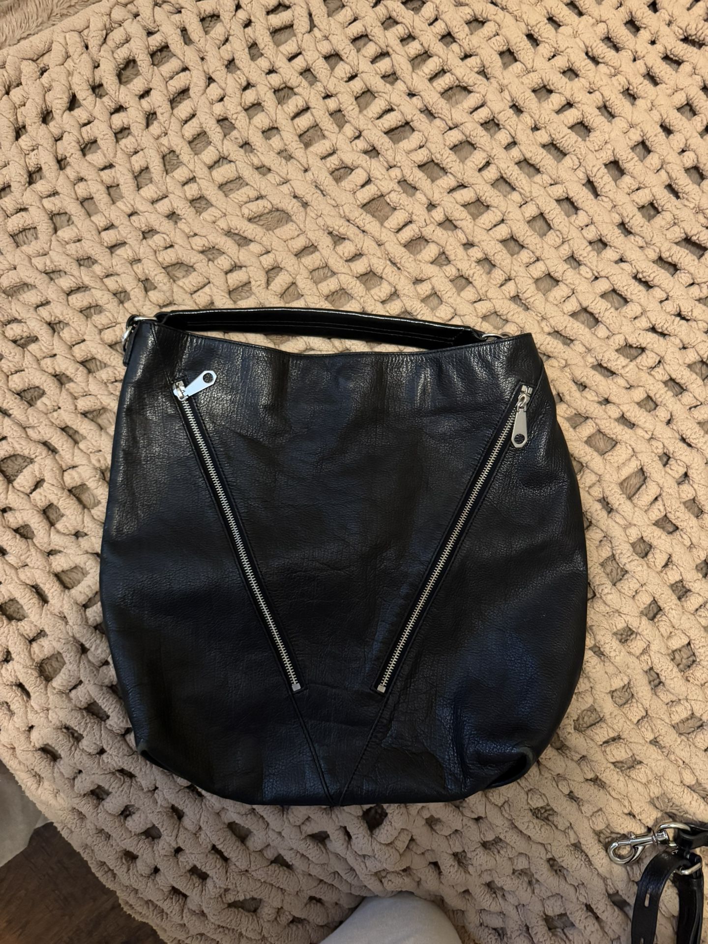 Rebecca Minkoff Black Leather Moto Bag