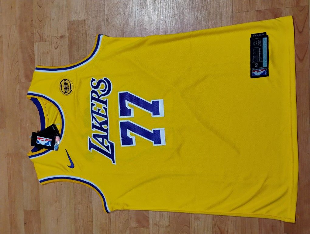 Luka Doncic Lakers Gold With Purple Jersey