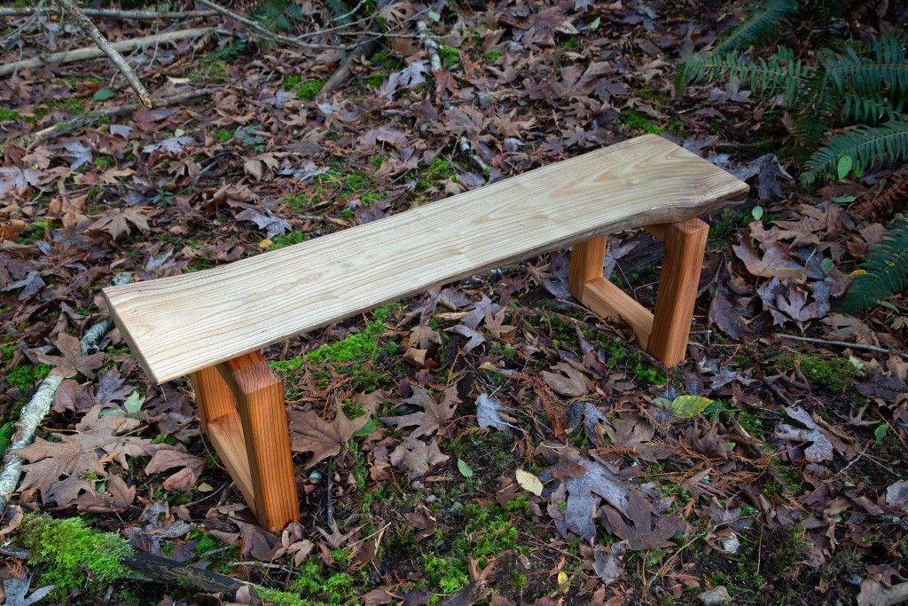 Live Edge Log Bench