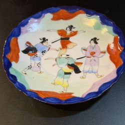 Antique Hand-Painted Plate is an Example of Japanese Kutani-Style Porcelain