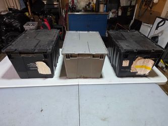 3 Rugged high density plastic storage totes