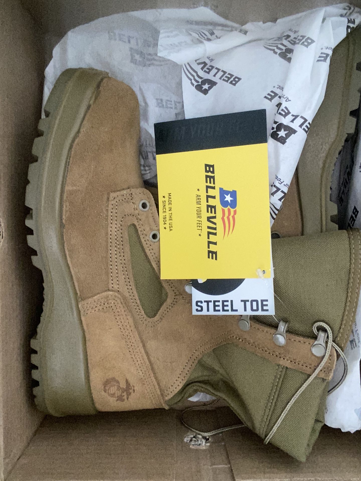 Military Boots, Steel Toe Work Boots 8.5