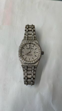 BUST DOWN SILVER WATCH