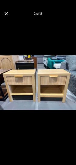 New a Set of 2 Nightstands Side Table