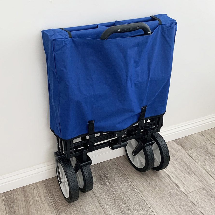 (New) $65 Collapsible Folding Wagon Outdoor Utility Cart 34x20x22”, Black/Blue color,All Products : American Fashion Style Bags On Sale