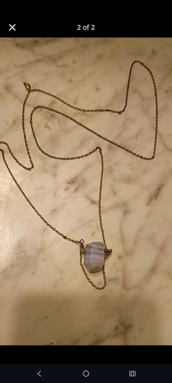 20" Blue Lace Agate Crystal necklace