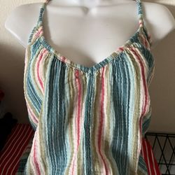 All Tied Up Tank Top in Cut pleated and Stripes 💙