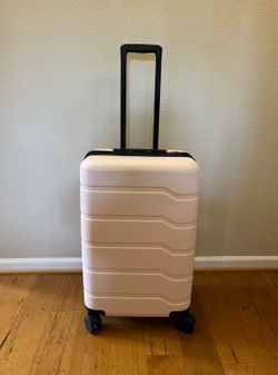 New Hardside Expandable Spinner Medium Checked Luggage/Suitcase Pink-Open Story