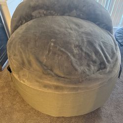 Cordaroy’s NEST Queen Bean Bag Chair – Bunny Fur – Like New 