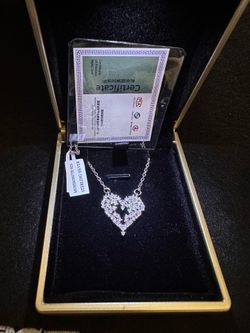 925 sterling silver moissanite heart necklace