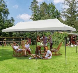 10x30 Pop Up Canopy Tent, Commercial Instant Canopy Heavy Duty With Roller Bag, 8 Sand Bags,