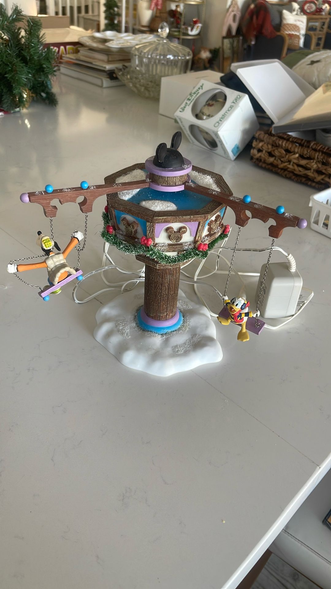 Dept 56 Swinging Disney North Pole Series Mickey Minnie Pluto