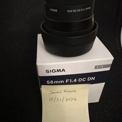 Sigma 56mm- Sony E Mount
