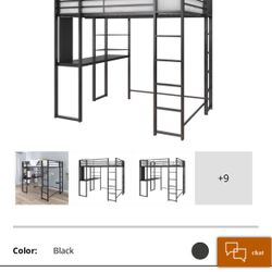 Metal Frame Loft Bed With Desk