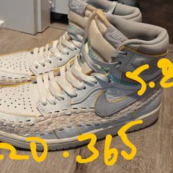 Jordan 1 Highs LA Unions Gray Cream And Yellow 