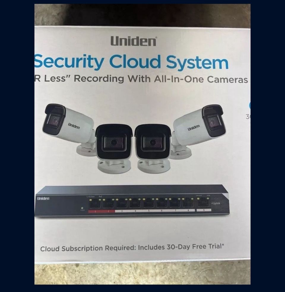 Uniden UC8400 4-Camera 1080p Outdoor Security Cloud System New
