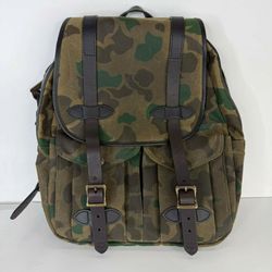Filson Large Waxed Rugged Twill Rucksack 20226933 Dark Wax Shrub Camo - 33L