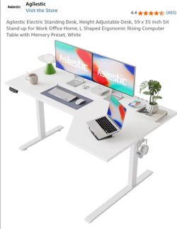 Agilestic Electric Standing Desk,  white
