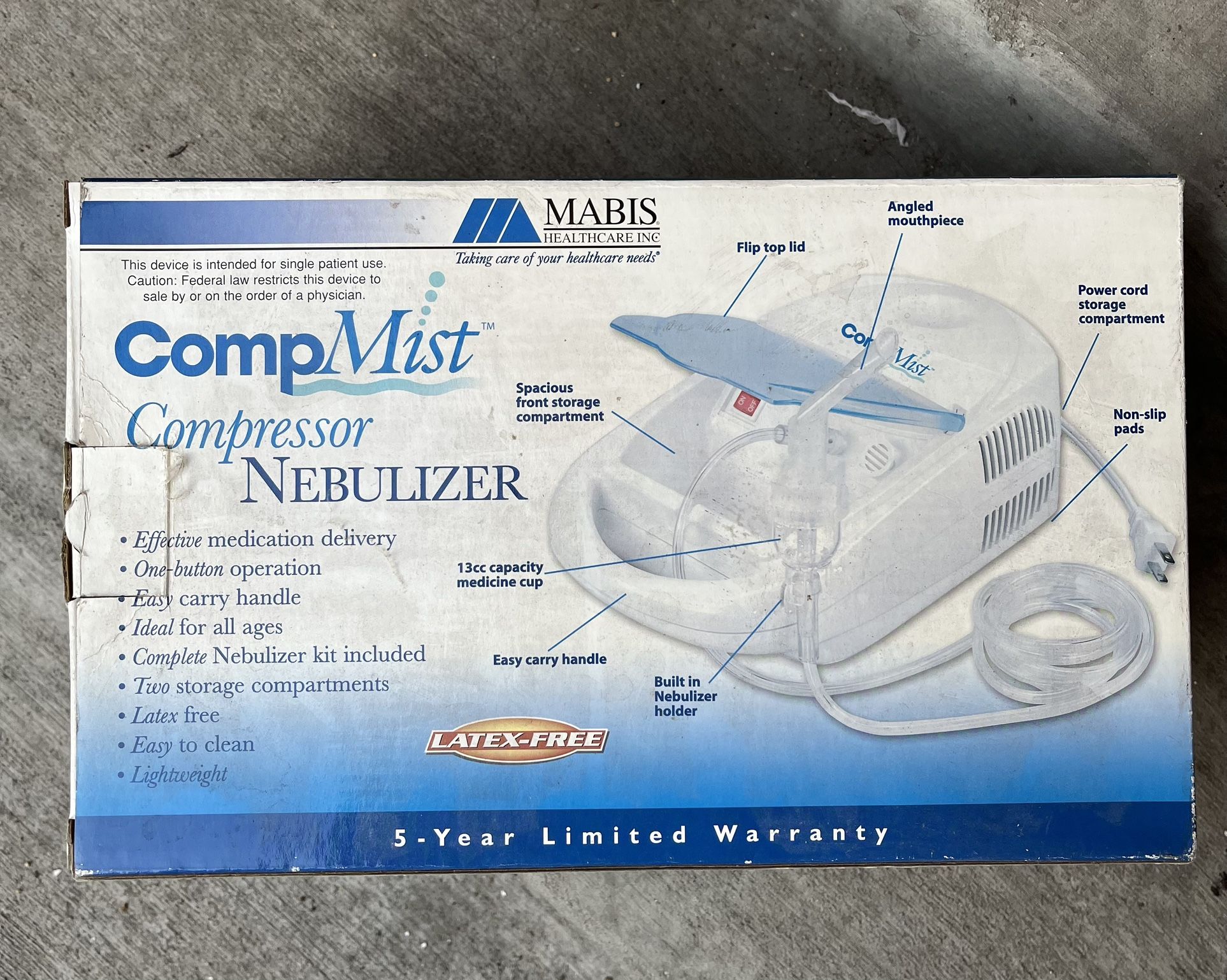 CompMist Compressor Nebulizer. New In Unopened Box 