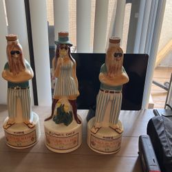 Antique Hippie And Flower Child Bourbon Bottles