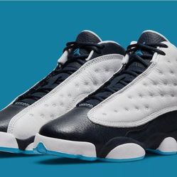 Size 3.5 Air Jordan 13 Retro (GS) Youth White/Obsidian/Powder Blue DJ3003-144