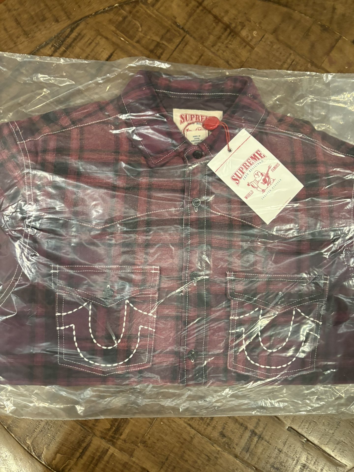 Supreme FW25’ week 13 Supreme@/True Religion® Quilted Lined Plaid Flannel Shirt Purple Size M