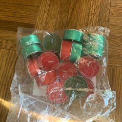 Tea lights candles red green Christmas 