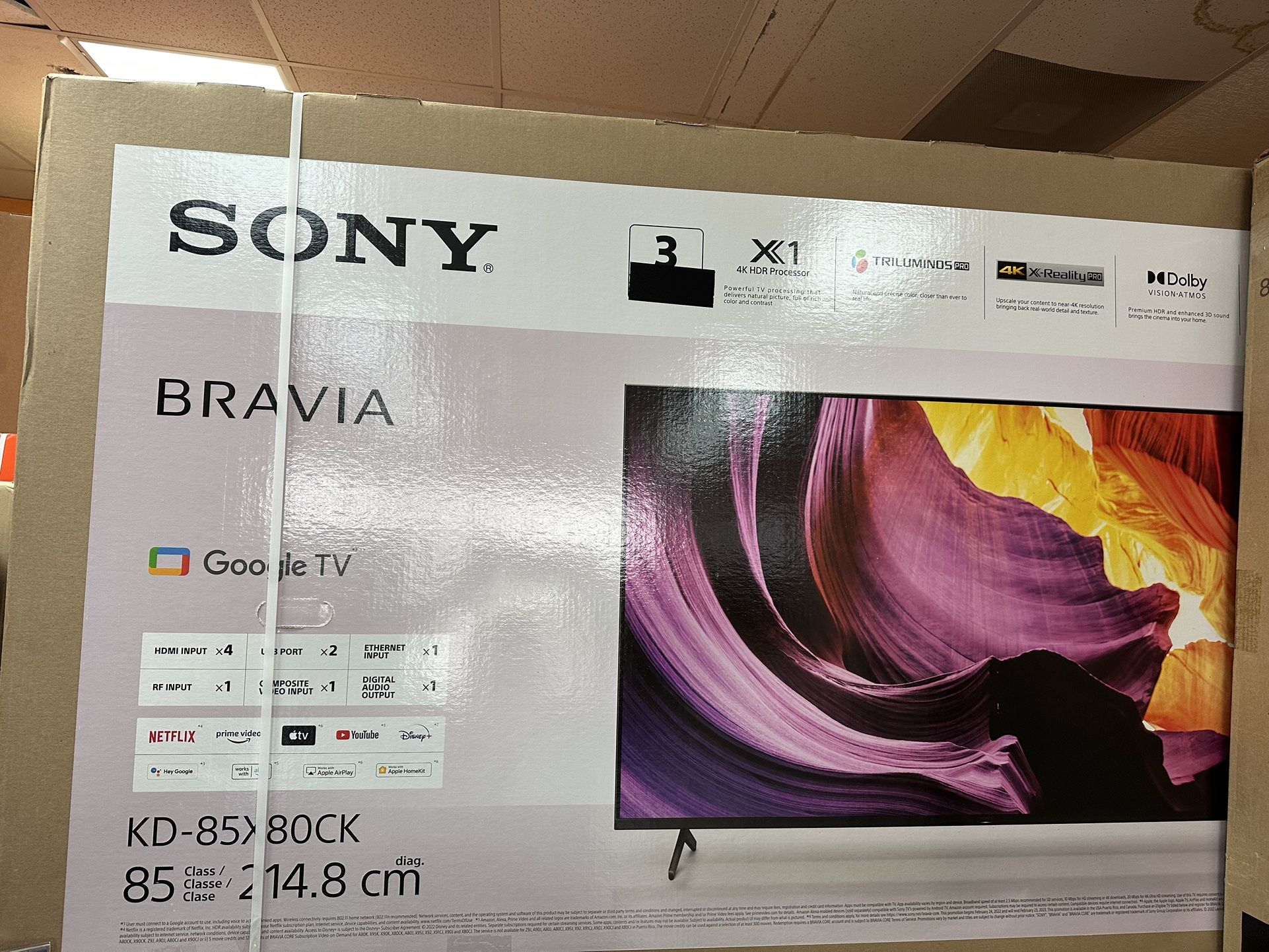 85”SONY BRAVIA X80K 4K SMART TV