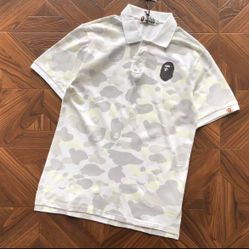 Mens White Bape Polo