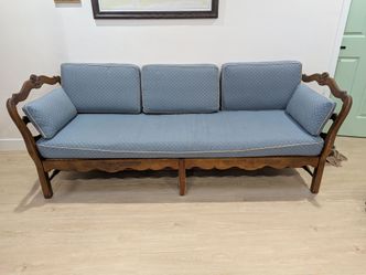 Vintage French Provincial Carved Wood 3-Seat Sofa / Settee – 86"
