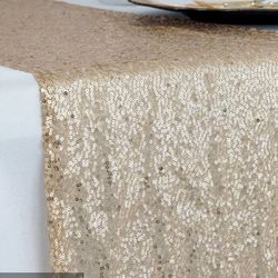 Sequins Table Runner Champagne - Glittering Design