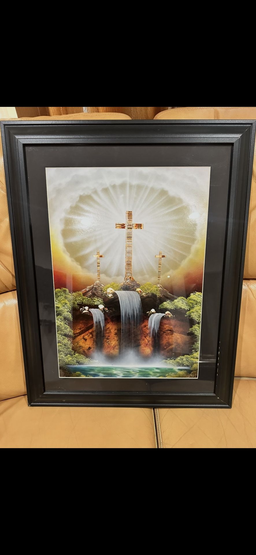 Hand spray Painting Cross Art